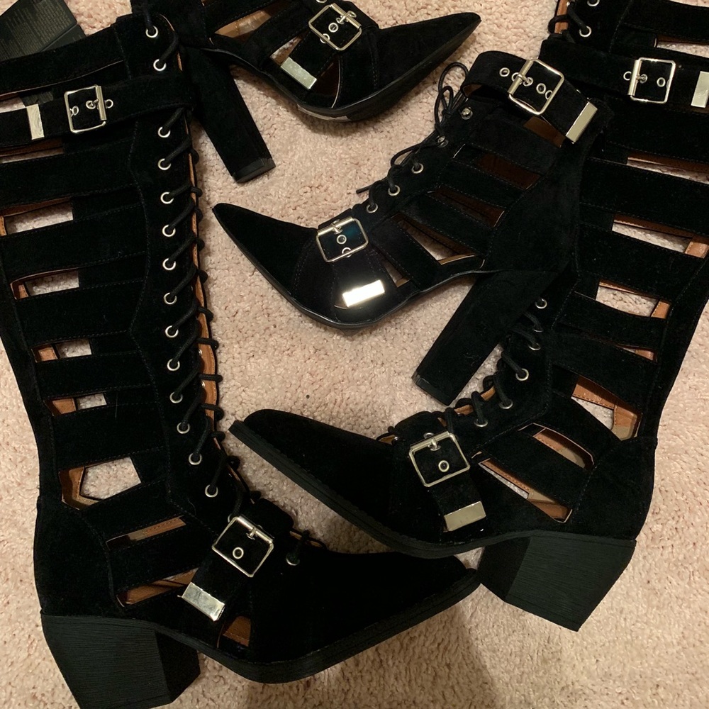 Matching Black Boots and Booties 7.5